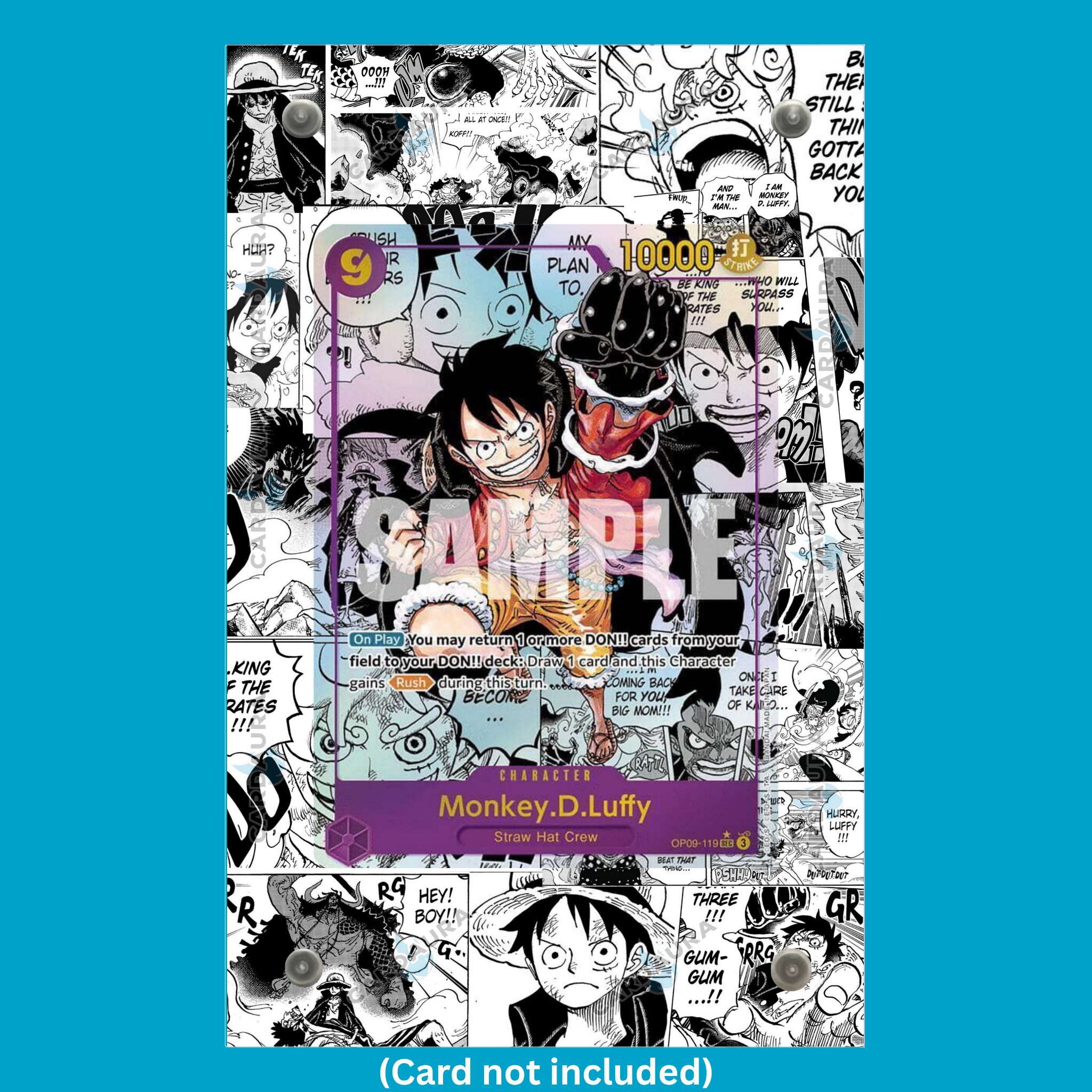 Monkey.D.Luffy (119) (Manga) - Emperors in the New World (OP09) From One Piece Display Case (Extended Art Frame) | Magnetic Acrylic Holder for Ungraded Cards