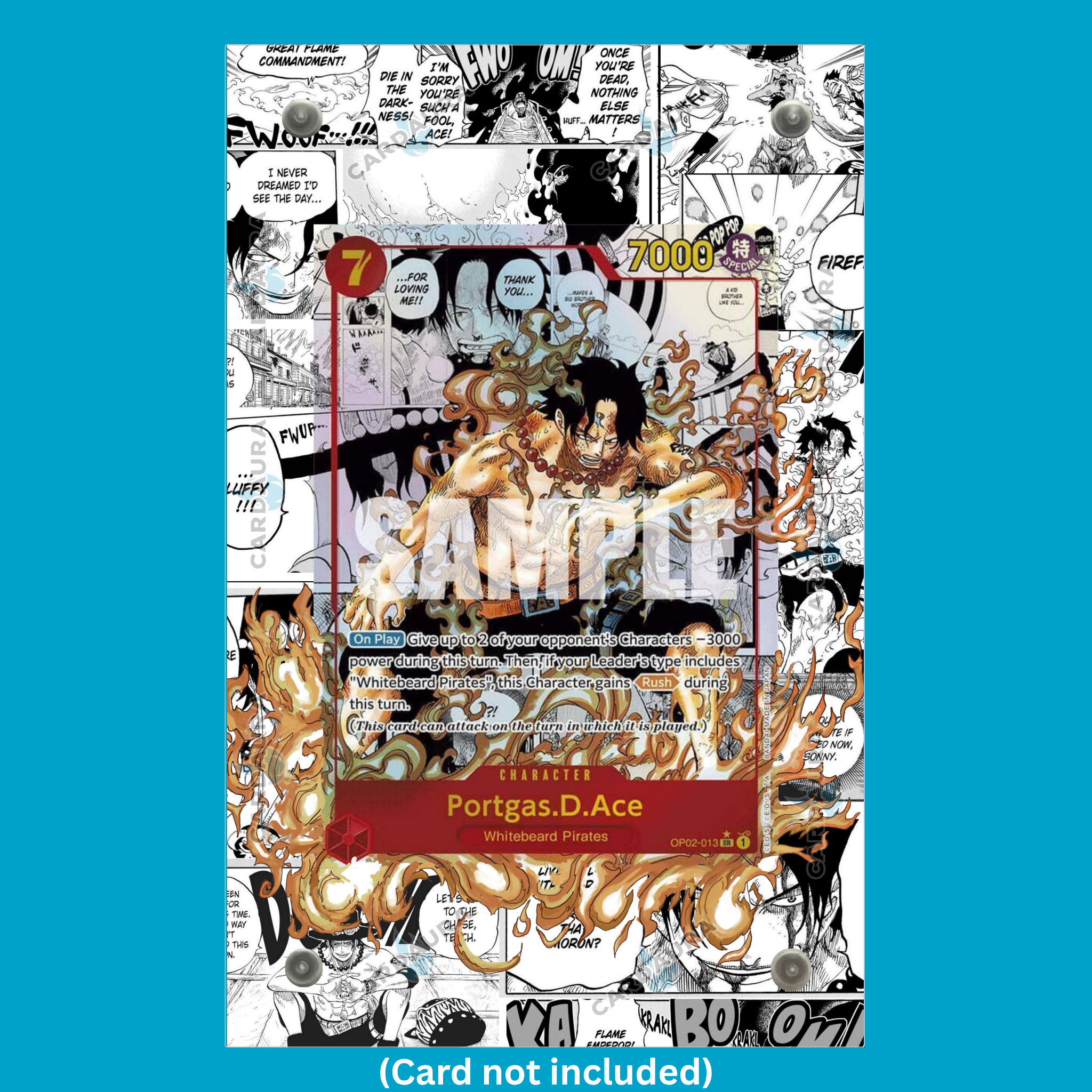 Portgas.D.Ace OP02-013 Parallel Manga Paramount War From One Piece Display Case (Extended Art Frame) | Magnetic Acrylic Holder for Ungraded Cards