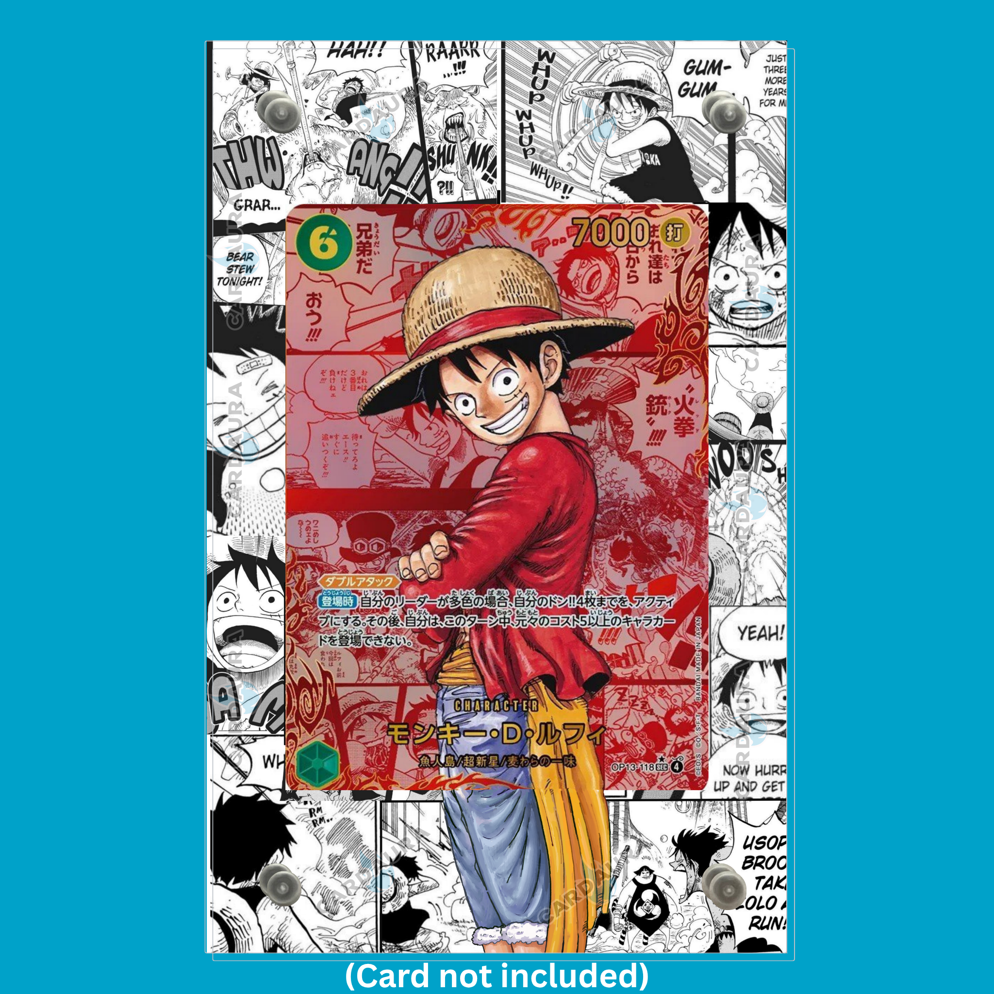 Monkey.D.Luffy [Manga] OP13-118 Carrying on His Will From One Piece Display Case (Extended Art Frame) | Magnetic Acrylic Holder for Ungraded Cards