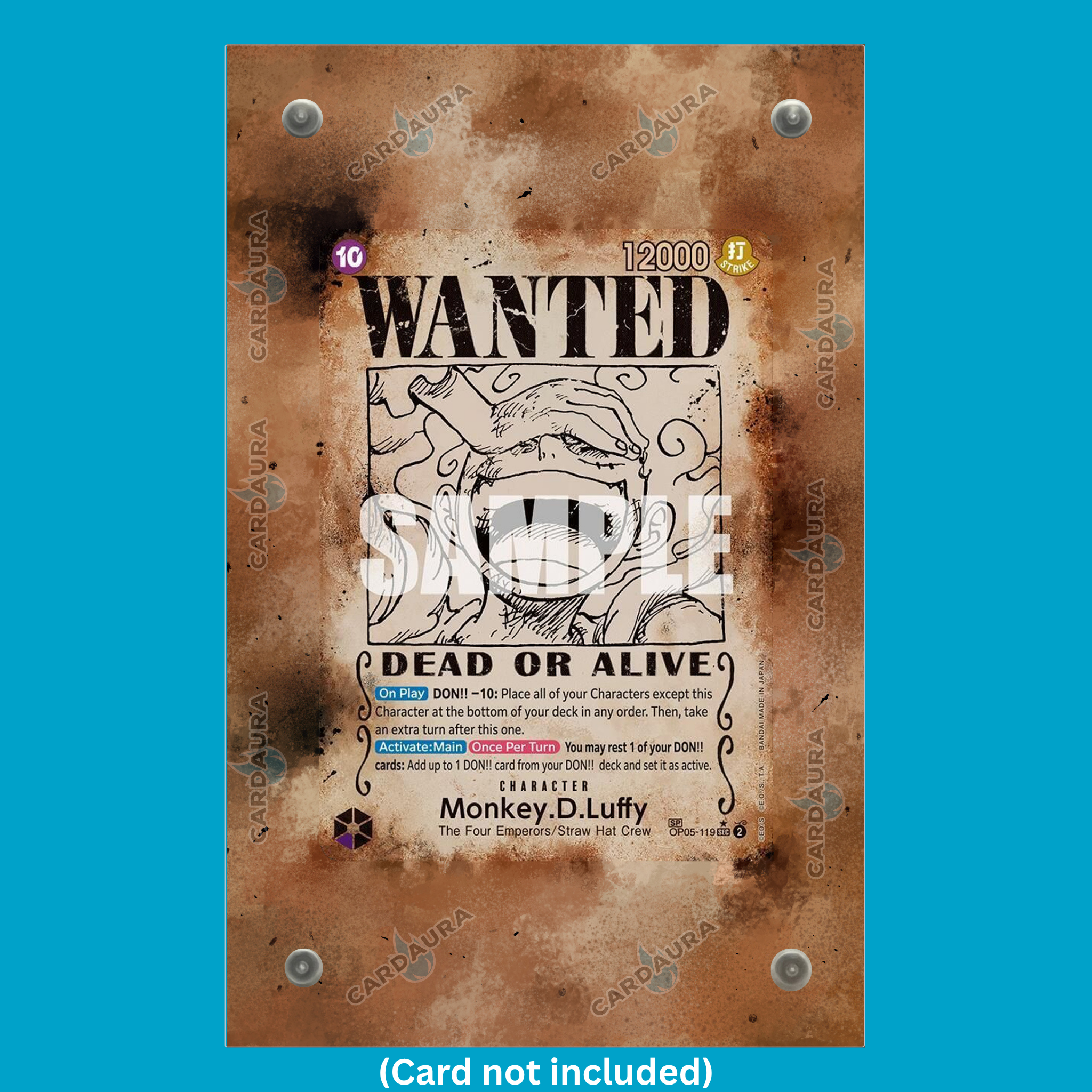 Monkey.D.Luffy [Wanted] OP05-119 Awakening of the New Era From One Piece Display Case (Extended Art Frame) | Magnetic Acrylic Holder for Ungraded Cards