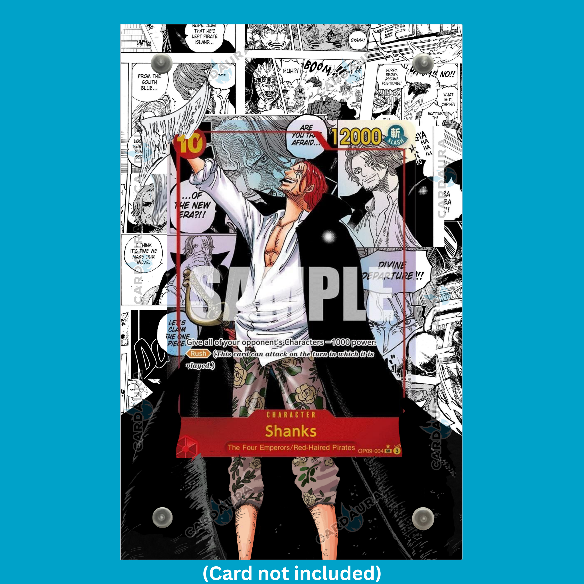 Shanks 004 Manga Emperors in the New World From One Piece Display Case (Extended Art Frame) | Magnetic Acrylic Holder for Ungraded Cards