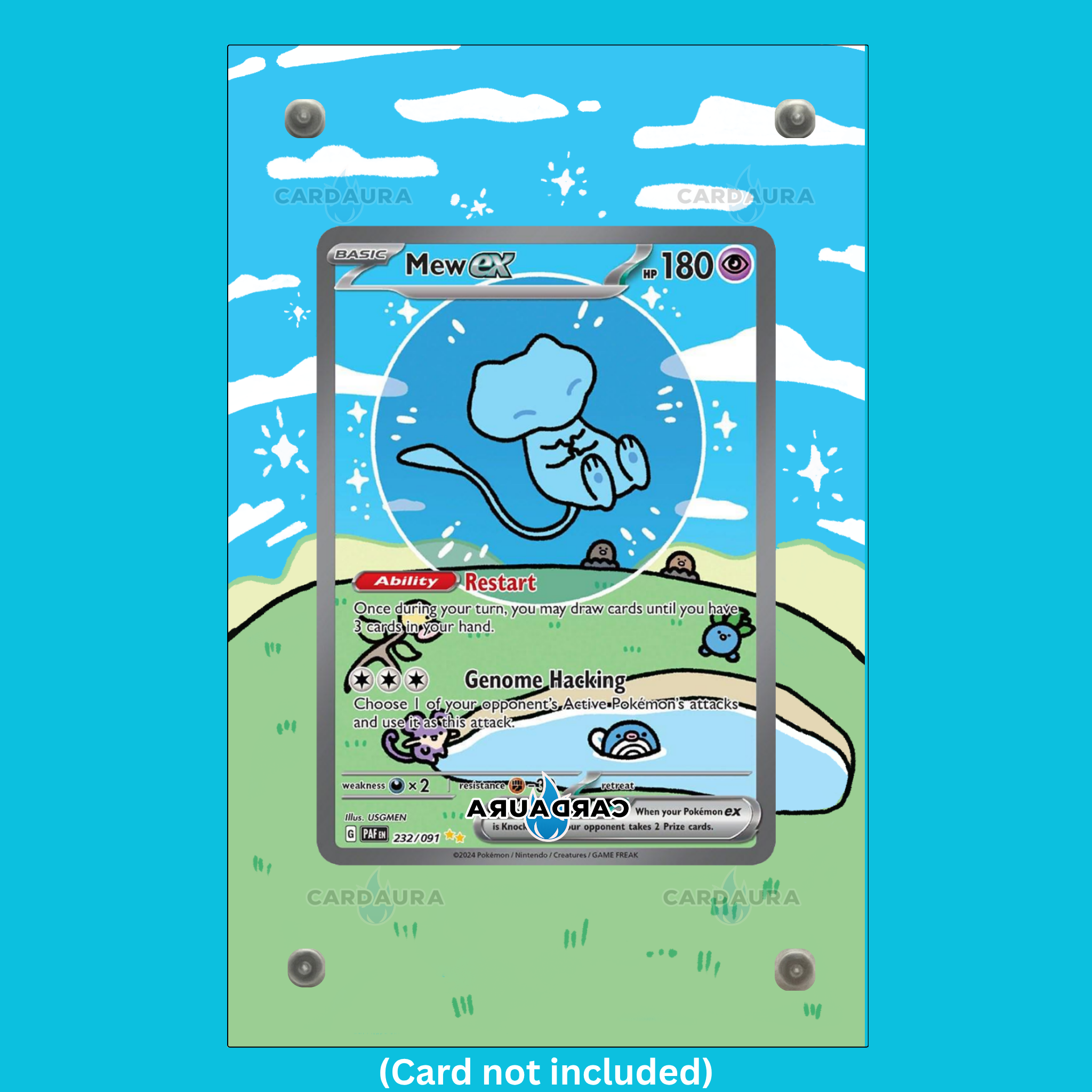 Bubblemew EX 232/091 From Paldean Fates Display Case (Extended Art Frame) | Magnetic Acrylic Holder for Ungraded Cards