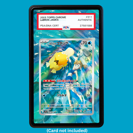 Hand-drawn Misty's Psyduck 193/182 Destined Rivals extended art display case insert for graded Pokémon cards