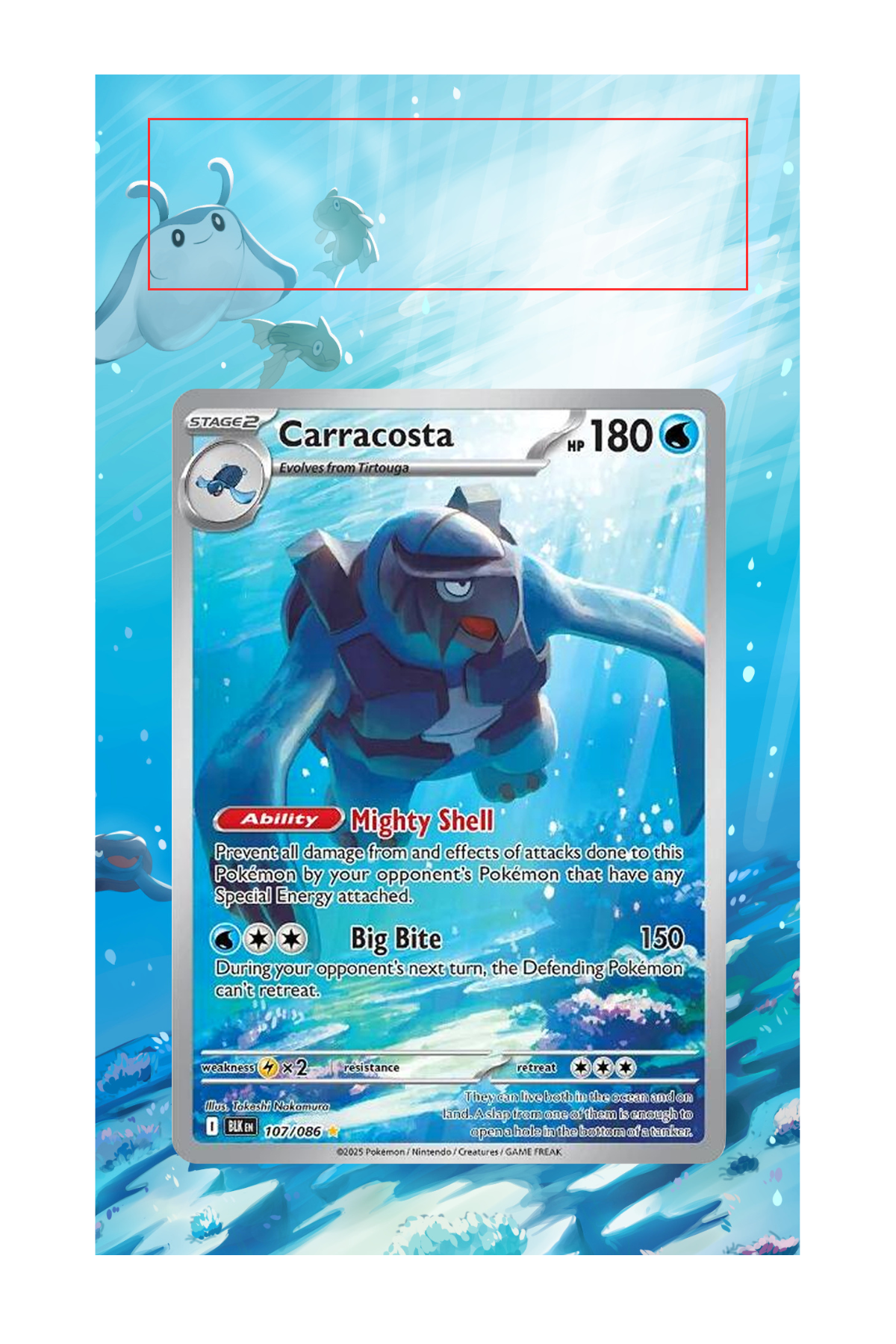 Carracosta 107/086 | Black Bolt AuraSlab - Extended Art + Case (Graded)