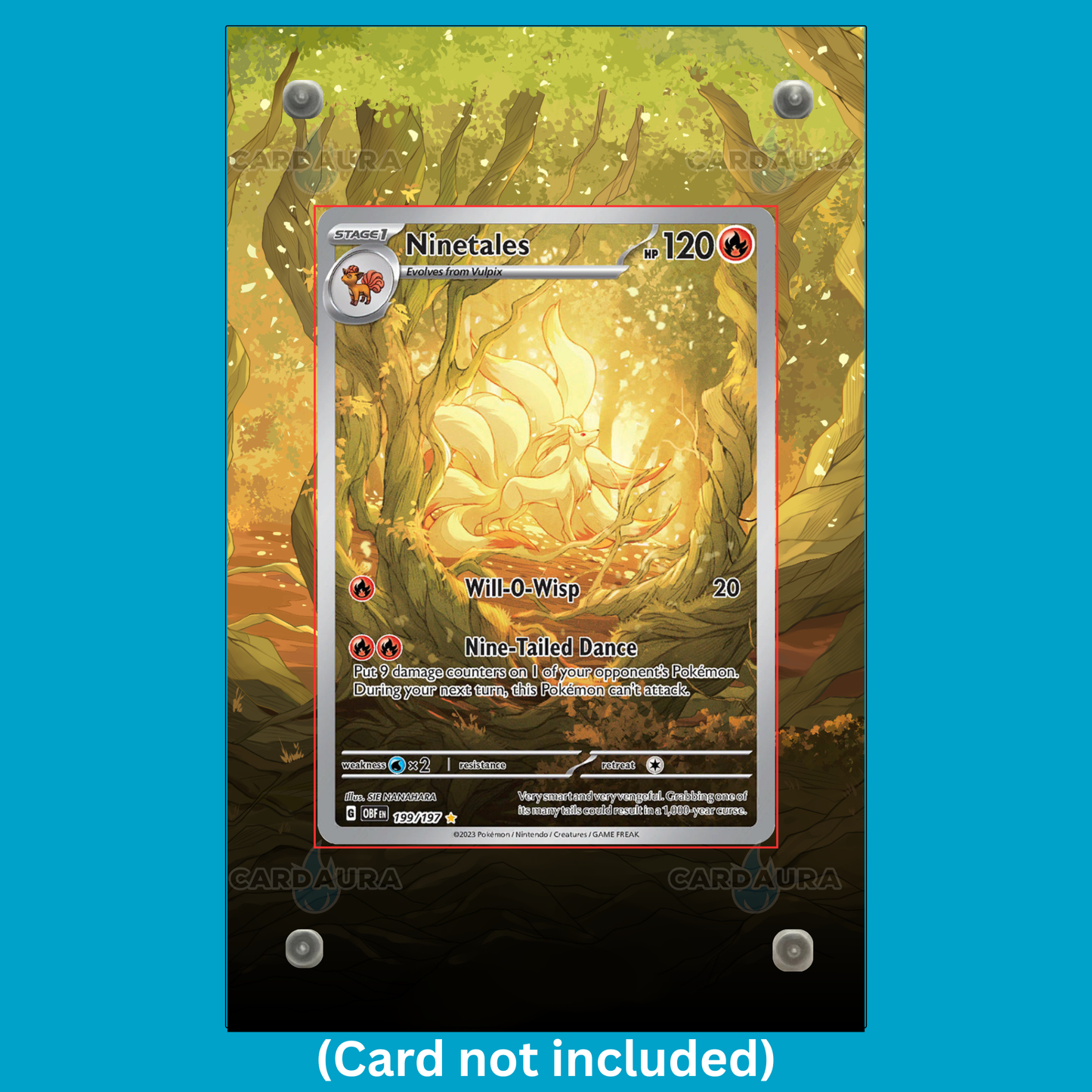 Ninetales 199/197 Obsidian Flames Ungraded Display Case