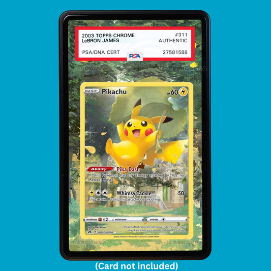 Hand-drawn Pikachu GG30/GG70 Crown Zenith extended art display case insert for graded Pokémon cards