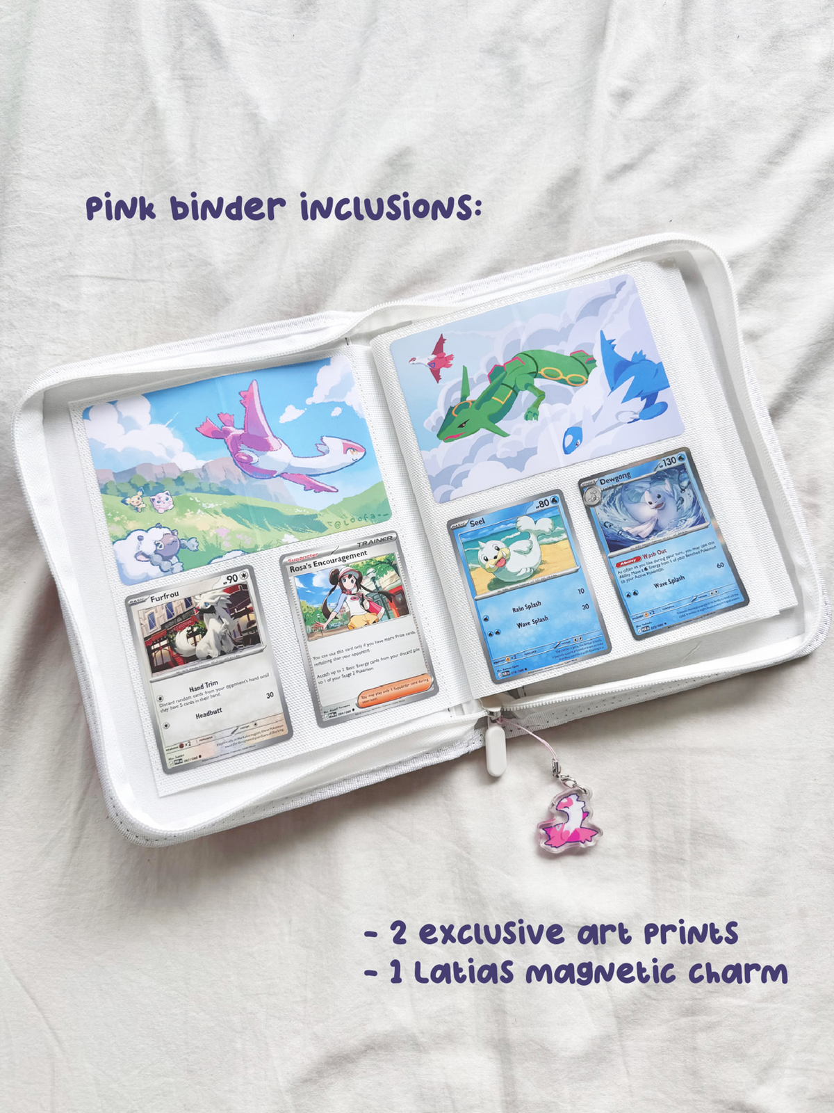 Pink Latias - LoveBirds Binder 9 Pocket CardAura X Loofa ❤️