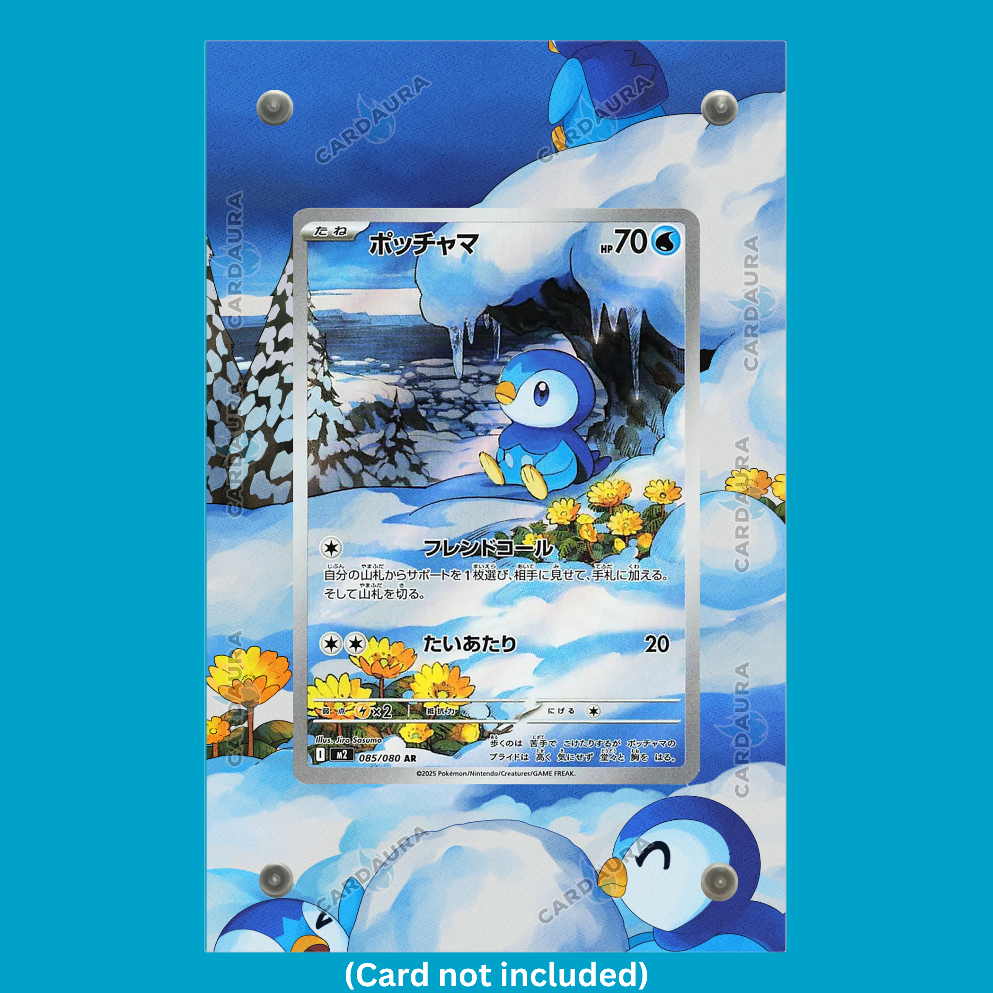 Piplup 098/094 From Phantasmal Flames Display Case (Extended Art Frame) | Magnetic Acrylic Holder for Ungraded Cards