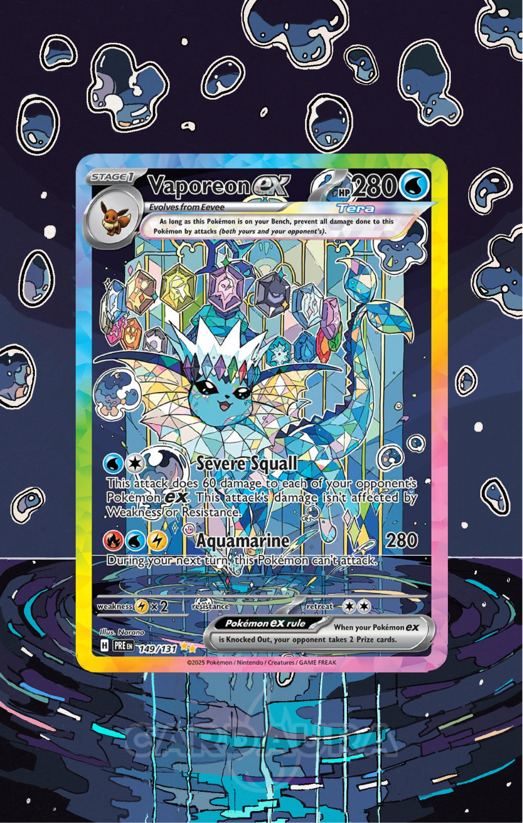 Vaporeon EX 149/131 | Prismatic Evolutions AuraSlab (Graded)