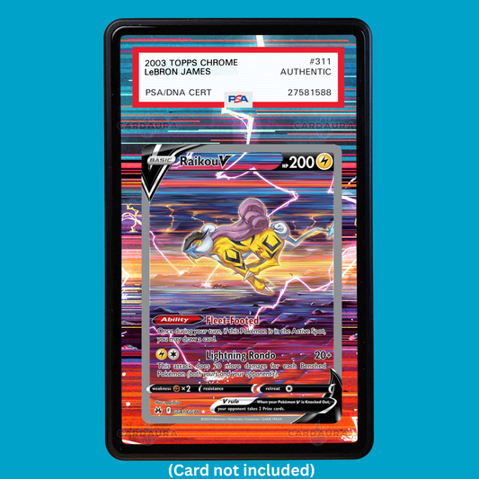 Hand-drawn Raikou V GG41/GG70 Crown Zenith extended art display case insert for graded Pokémon cards