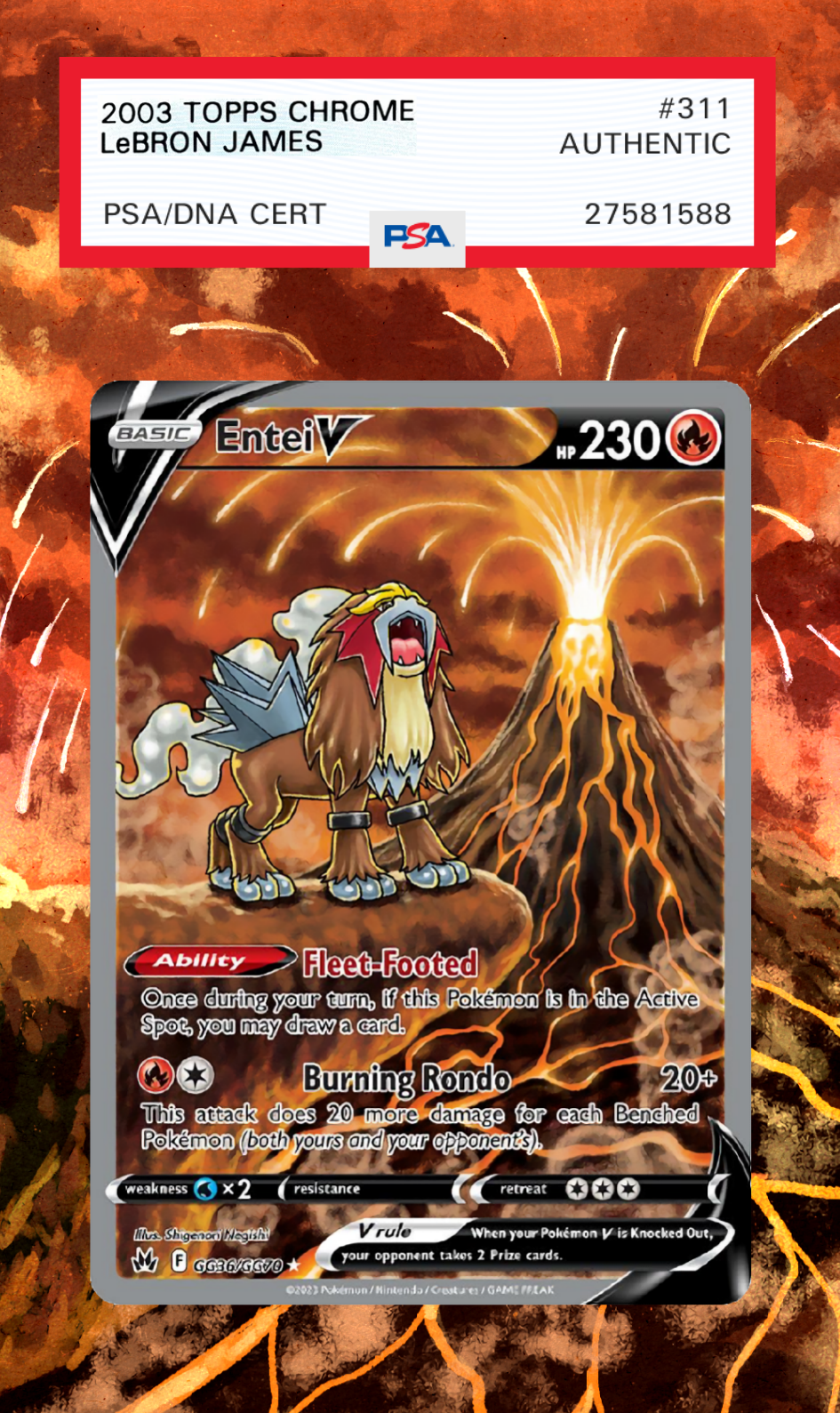 Entei V GG36/GG70 | Crown Zenith AuraSlab (Graded)