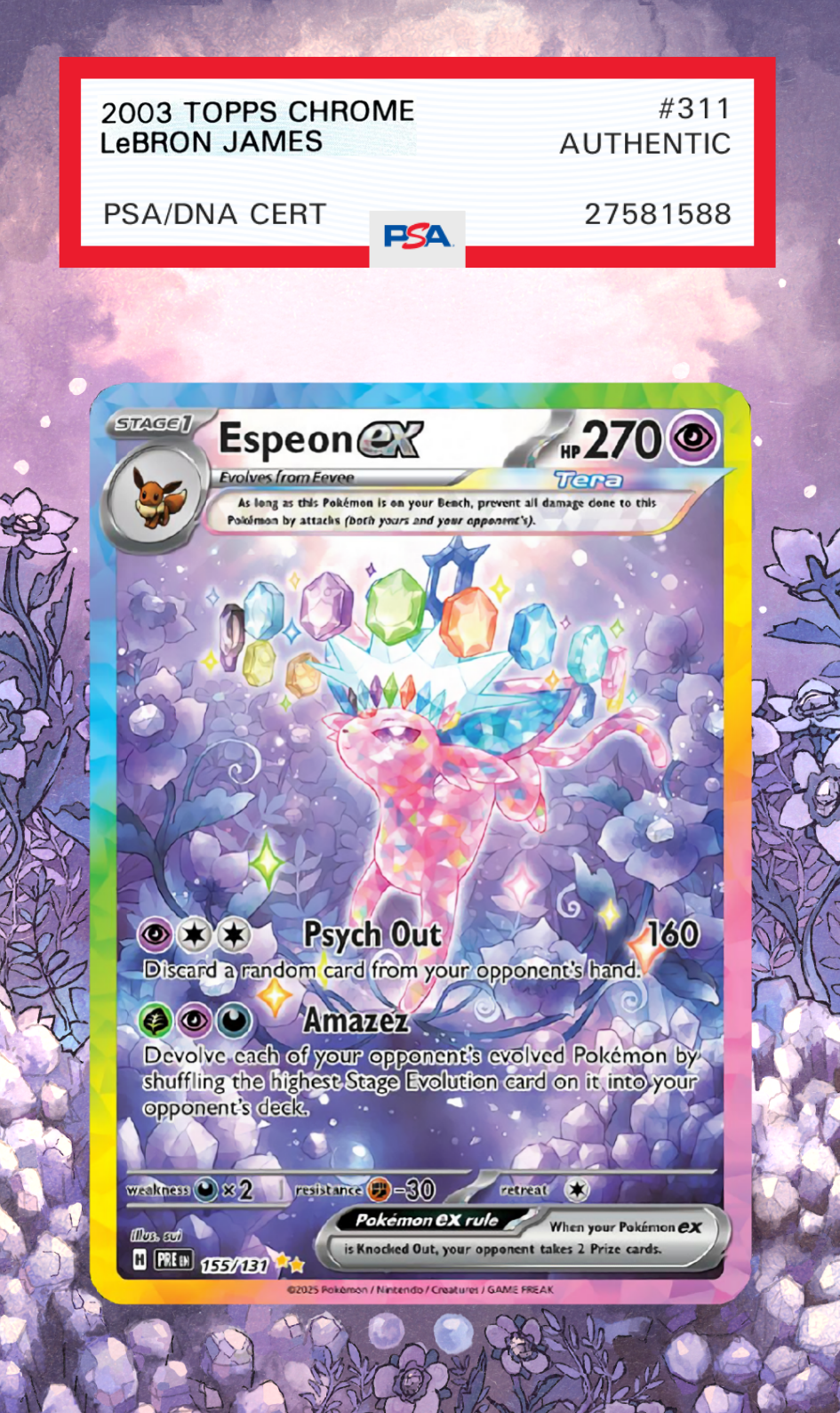 Espeon ex 155/131 | Prismatic Evolutions AuraSlab (Graded)