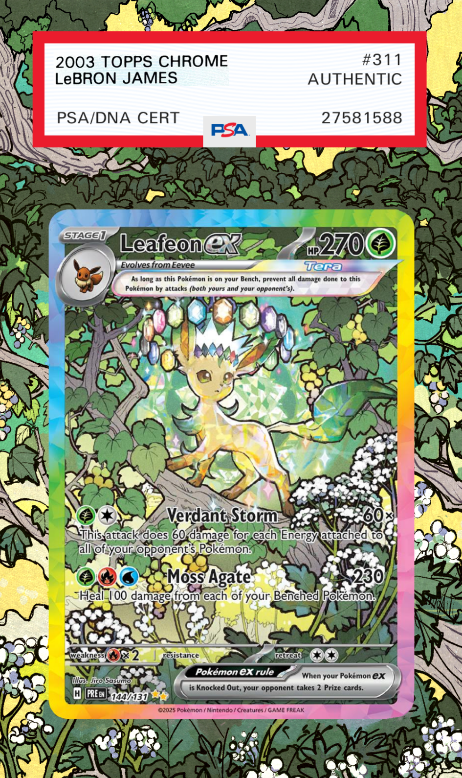 Leafeon ex 144/131 | Prismatic Evolutions AuraSlab (Graded)