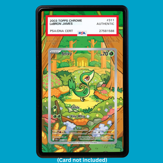Hand-drawn Snivy 087/086 Black Bolt extended art display case insert for graded Pokémon cards