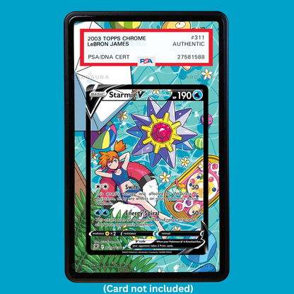 Showcase your Starmie V TG13/TG30 with a premium extended art display case designed for graded Pokémon cards. This collectible display combines hand-drawn extended artwork, a magnetic aluminum case, and UV-protective tempered glass to help protect and elevate your Starmie V TG13/TG30 card.