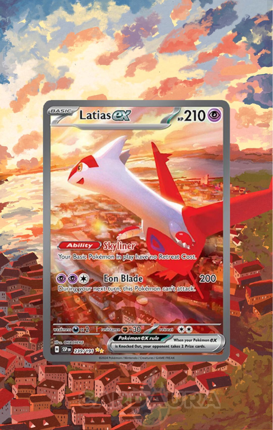 Latias EX 239/191 | Surging Sparks AuraSlab - Extended Art + Case (Graded)