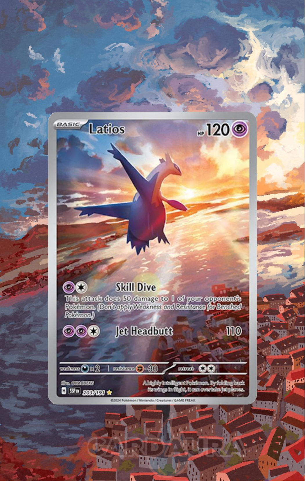 Latios 203/191 | Surging Sparks AuraSlab - Extended Art + Case (Graded)
