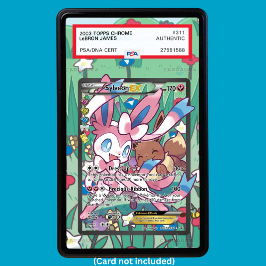 Hand-drawn Sylveon EX RC32/RC32 Generations extended art display case insert for graded Pokémon cards
