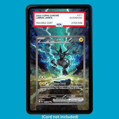 Hand-drawn Zekrom EX 166/086 Black Bolt extended art display case insert for graded Pokémon cards