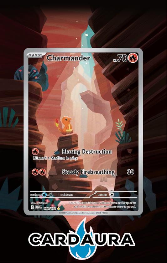 Charmander 168/165 Hand Drawn | CardAura Case