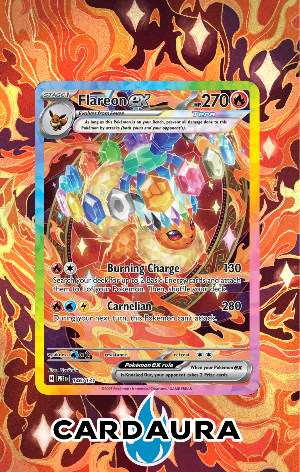 Flareon EX 146/131 | CardAura Case