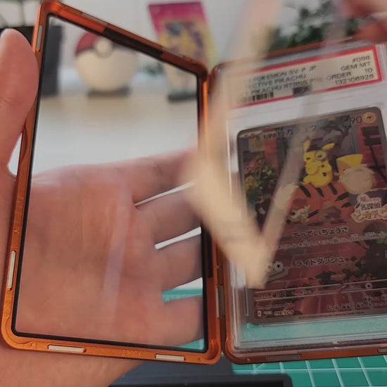 extended art frame components with magnetic acrylic display and hand drawn insert for Pokémon cards